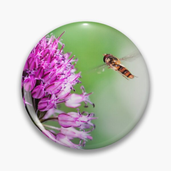 Item preview, Chive Flower and Hover Fly designed and sold by FOLK ART FUSION by heidiannemorris.