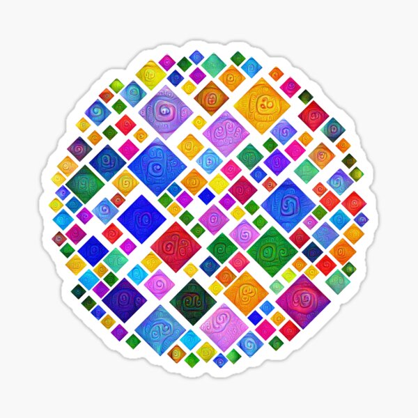 #DeepDream Color Squares Square Visual Areas 5x5K v1448810610 Transparent background Sticker