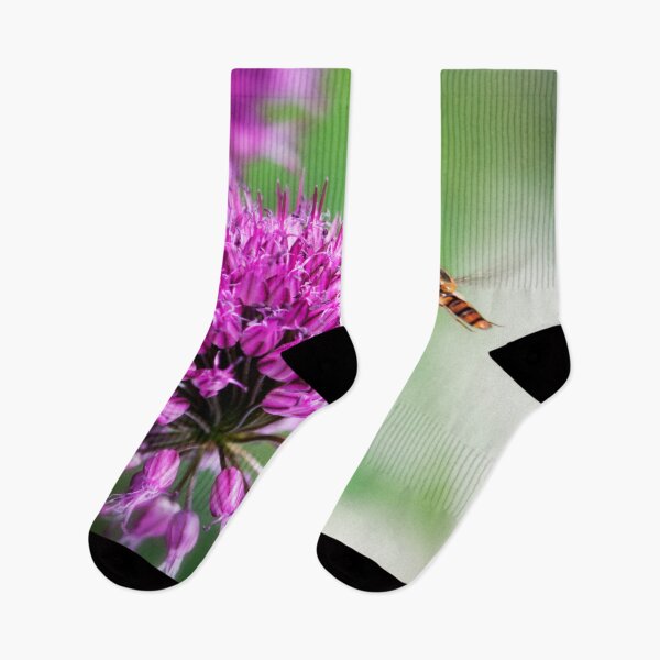Item preview, Chive Flower and Hover Fly designed and sold by FOLK ART FUSION by heidiannemorris.