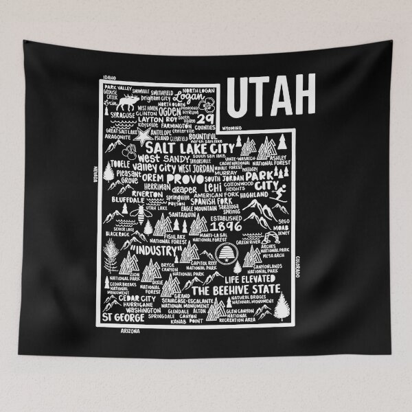 Item preview, Utah Map designed and sold by fiberandgloss.