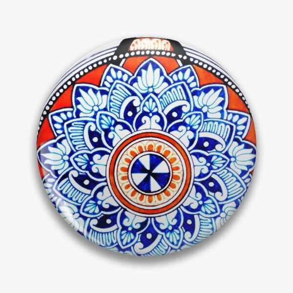 Item preview, A unique mandala design in orange and blue designed and sold by SoniKapoor.