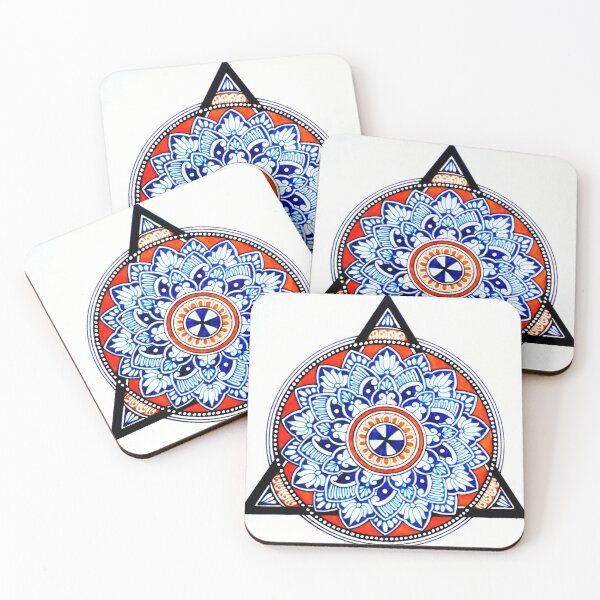 Item preview, A unique mandala design in orange and blue designed and sold by SoniKapoor.