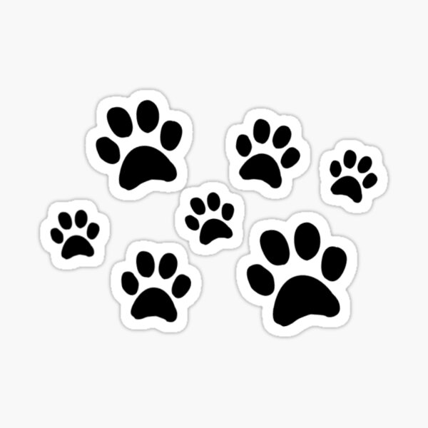 I Love My Cat Kitty Paw Circle With Tail Sticker