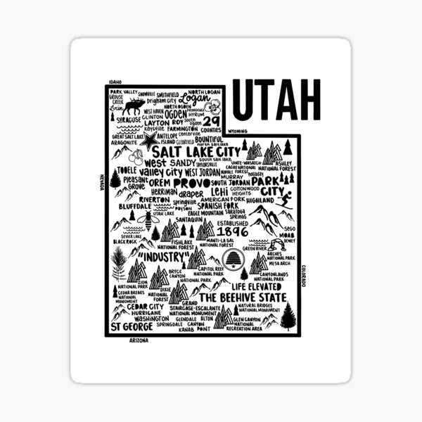 Item preview, Utah Map designed and sold by fiberandgloss.