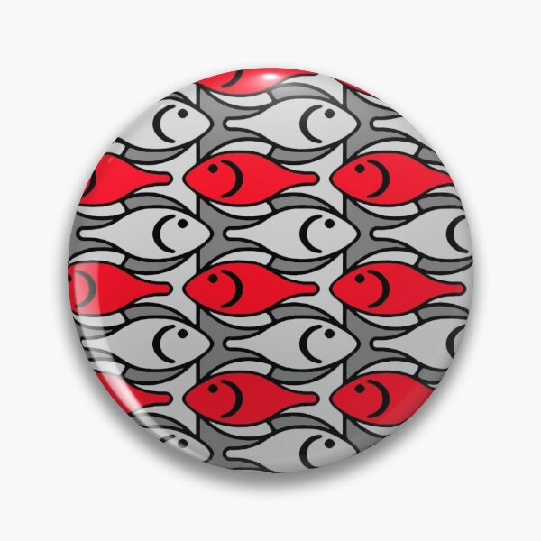 Artikelvorschau, Mid-Century Modern Fisch, rot und grau / grau entworfen und verkauft von Marymarice.