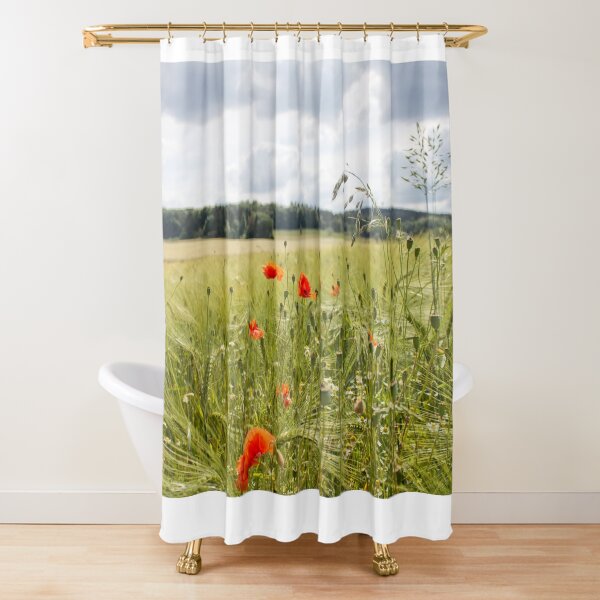 Poppies in the cornfield (3) Shower Curtain