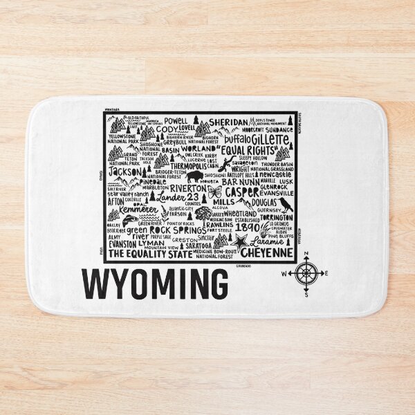 Item preview, Wyoming Map  designed and sold by fiberandgloss.