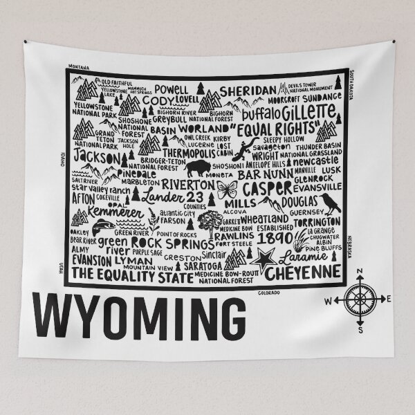 Item preview, Wyoming Map  designed and sold by fiberandgloss.