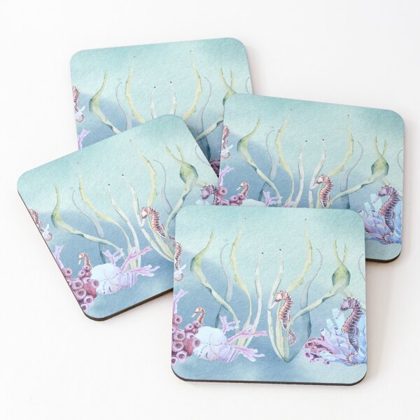 Item preview, Watercoler Coral and Sea Horses designed and sold by madtoyman.