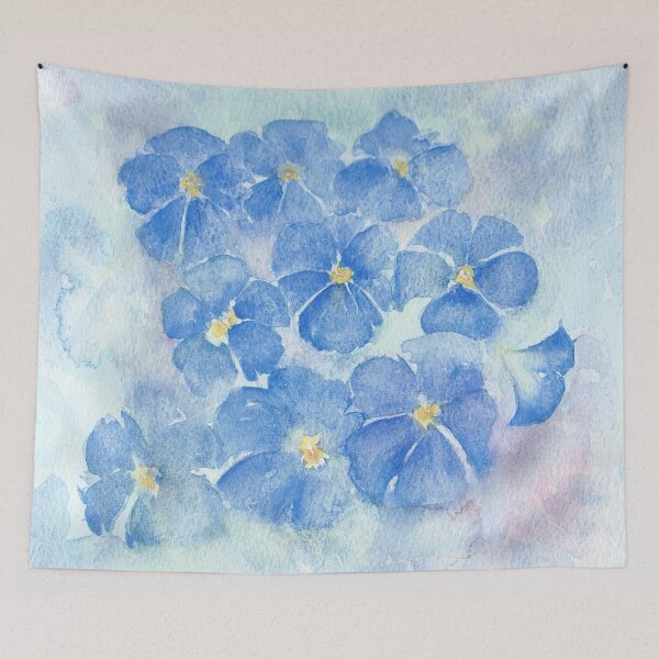 Item preview, Blue Flowers Watercolour Painting - Morning Glory designed and sold by jayne gaze.
