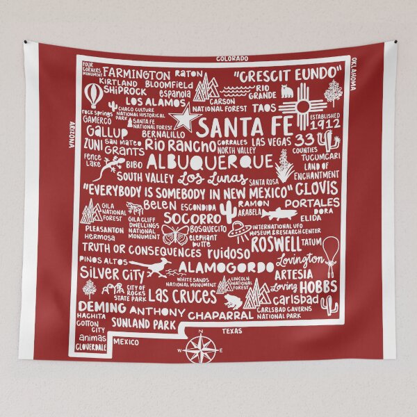Item preview, New Mexico Map  designed and sold by fiberandgloss.