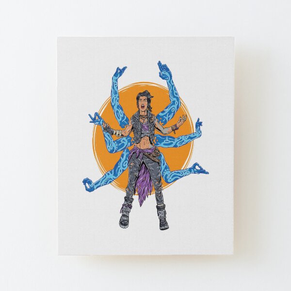 Amara The Siren Borderlands 3 The Tiger of Partali Wood Mounted Print