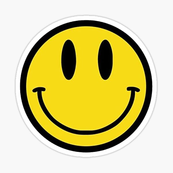 Autocollant visage souriant jaune Sticker