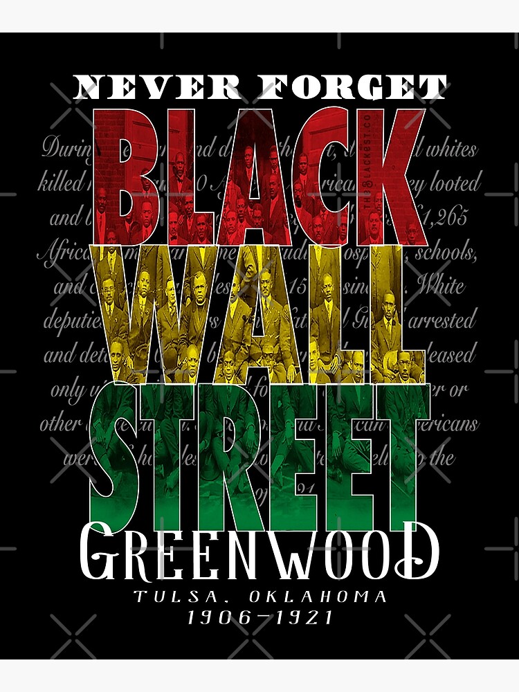 "Black Wall Street Greenwood Tulsa Oklahoma Black History" Mounted ...