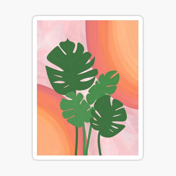 Warm Watercolor and Tropical Plants Sticker