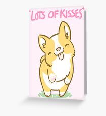 Corgi Valentine -LOTS OF KISSES- Greeting Card
