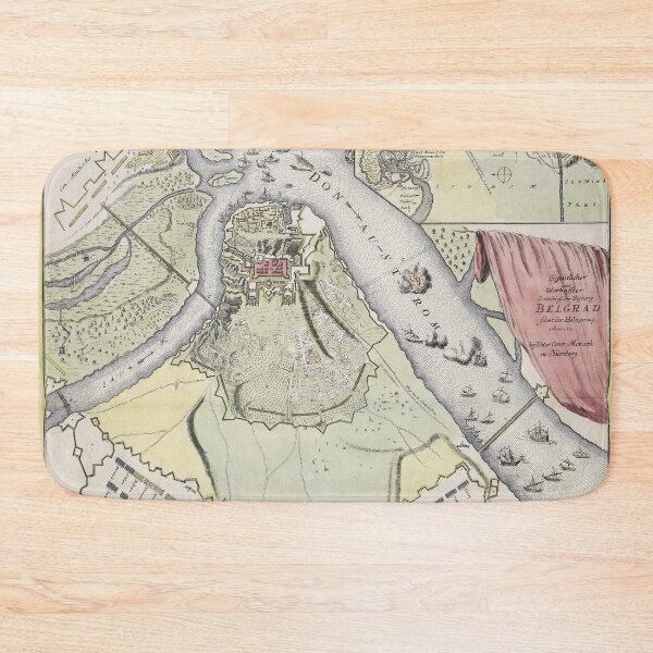 Item preview, Vintage Siege of Belgrade Serbia Map (1717) designed and sold by BravuraMedia.