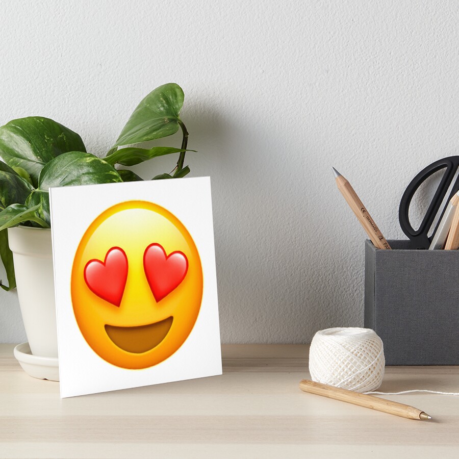 HEART EYES Cute Aesthetic Emoji Girl Fine Art Print -  Denmark