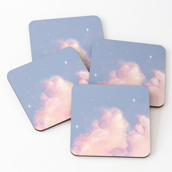 Item preview, soft aesthetic pink / orange clouds digital painting design. designed and sold by Jenny Romeril.