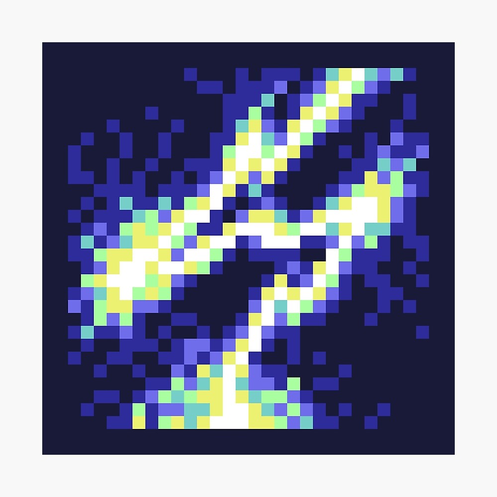 Retro Video Game Pixel Lightning Bolt 