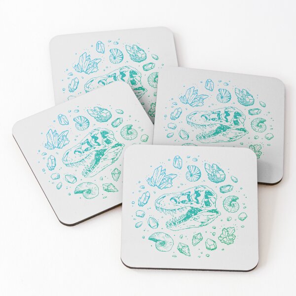 Item preview, Geo-rex Vortex | Turquoise Ombré | Dinosaur Fossil Art designed and sold by OMEGAFAUNA.