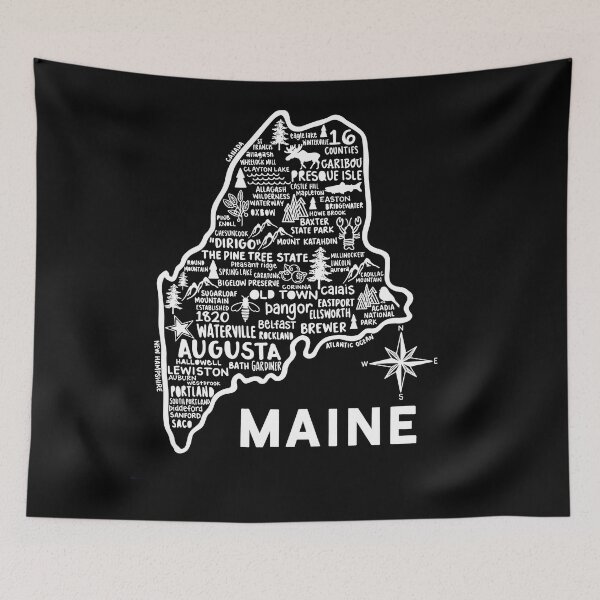 Item preview, Maine Map  designed and sold by fiberandgloss.