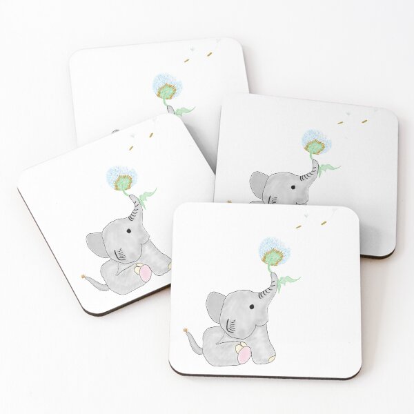 Item preview, Elephant with a dandylion designed and sold by Katy Briant.