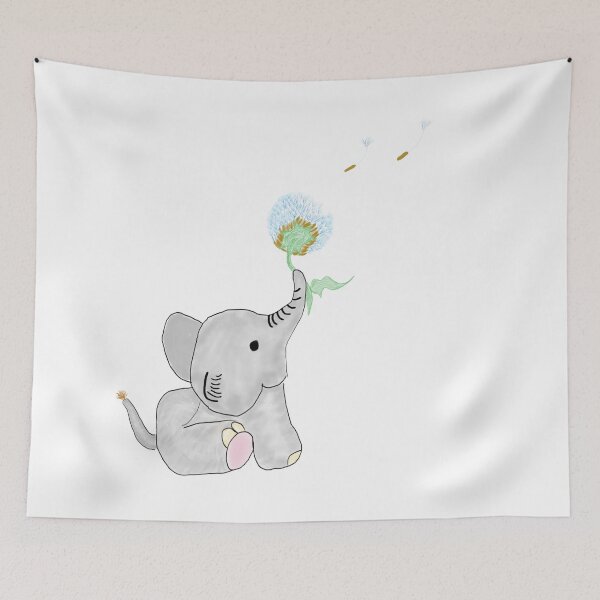 Item preview, Elephant with a dandylion designed and sold by Katy Briant.