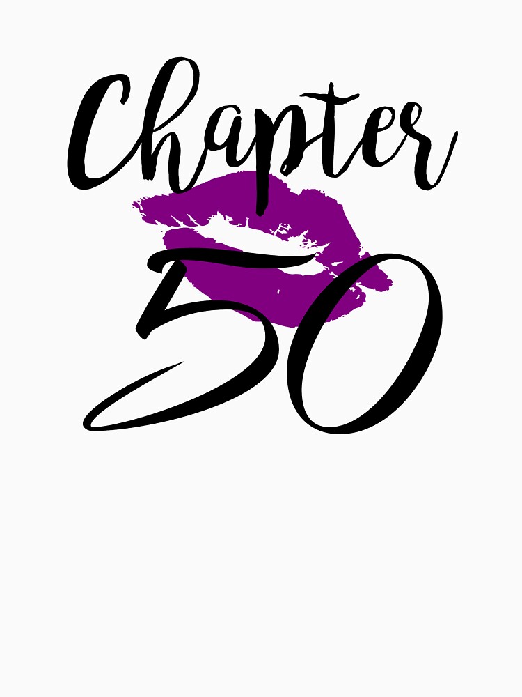 Thumbnail 3 of 3, Fitted Scoop T-Shirt, Chapter 50 Kiss Birthday Glam Women Fifty Anniversary Gift Lips Purple Lipstick designed and sold by clothesy7.