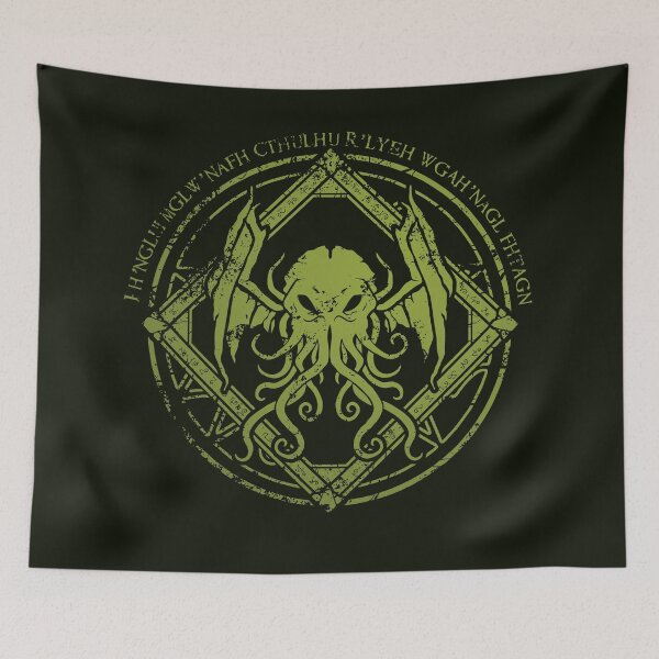 Item preview, Cthulhu - Lovecraft - Distressed chant design designed and sold by zachholmbergart.