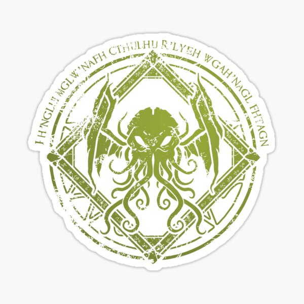 Cthulhu - Lovecraft - Distressed chant design Sticker