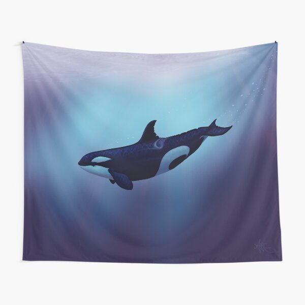 "Lost in Fantasy" by Amber Marine ~ orca / killer whale art, © 2015 Tapestry