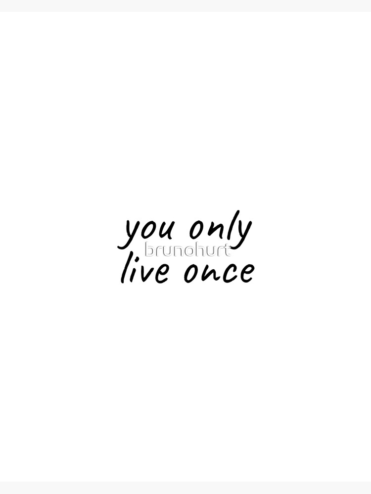Minimal artwork for the song “You Only Live Once” inspired by the