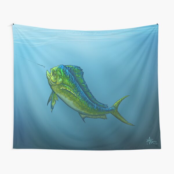 "El Dorado" by Amber Marine ~ mahi mahi / dolphin fish art, © 2015 Tapestry