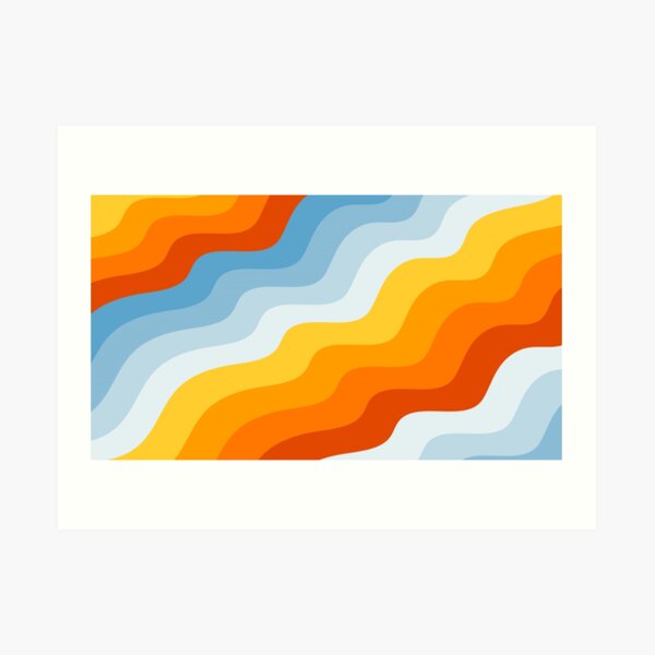 Vintage 50s and 60s Colors Minimalist Mid-century Retro Style Abstract Art Art Print