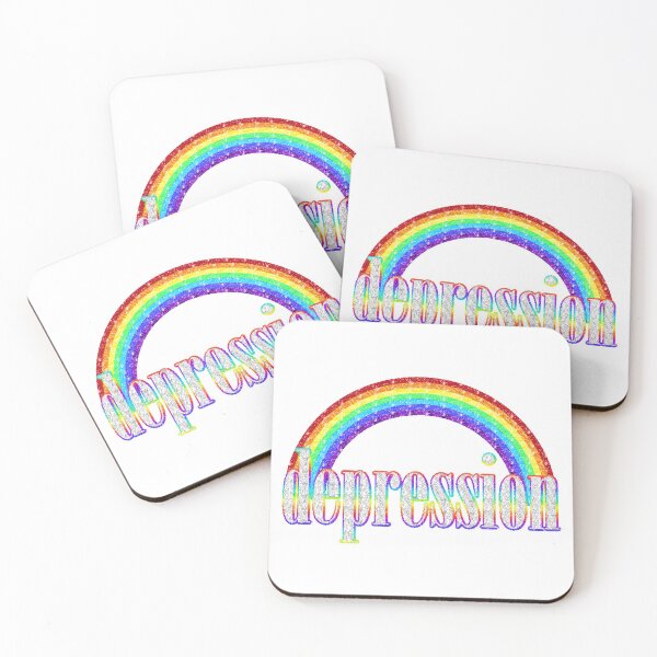 Item preview, depression sparkle rainbow sticker designed and sold by wewo ewo.