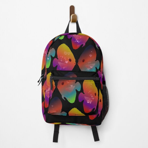 Item preview, Tropical Discus Fish Pattern With Hearts (black) designed and sold by Davey's Designs.