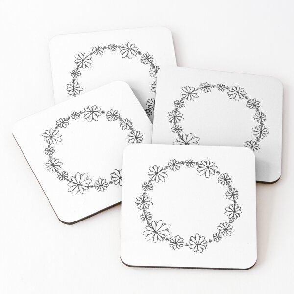 Item preview, MONOCHROME FLOWER WREATH designed and sold by Jenna Hilton Doodles.