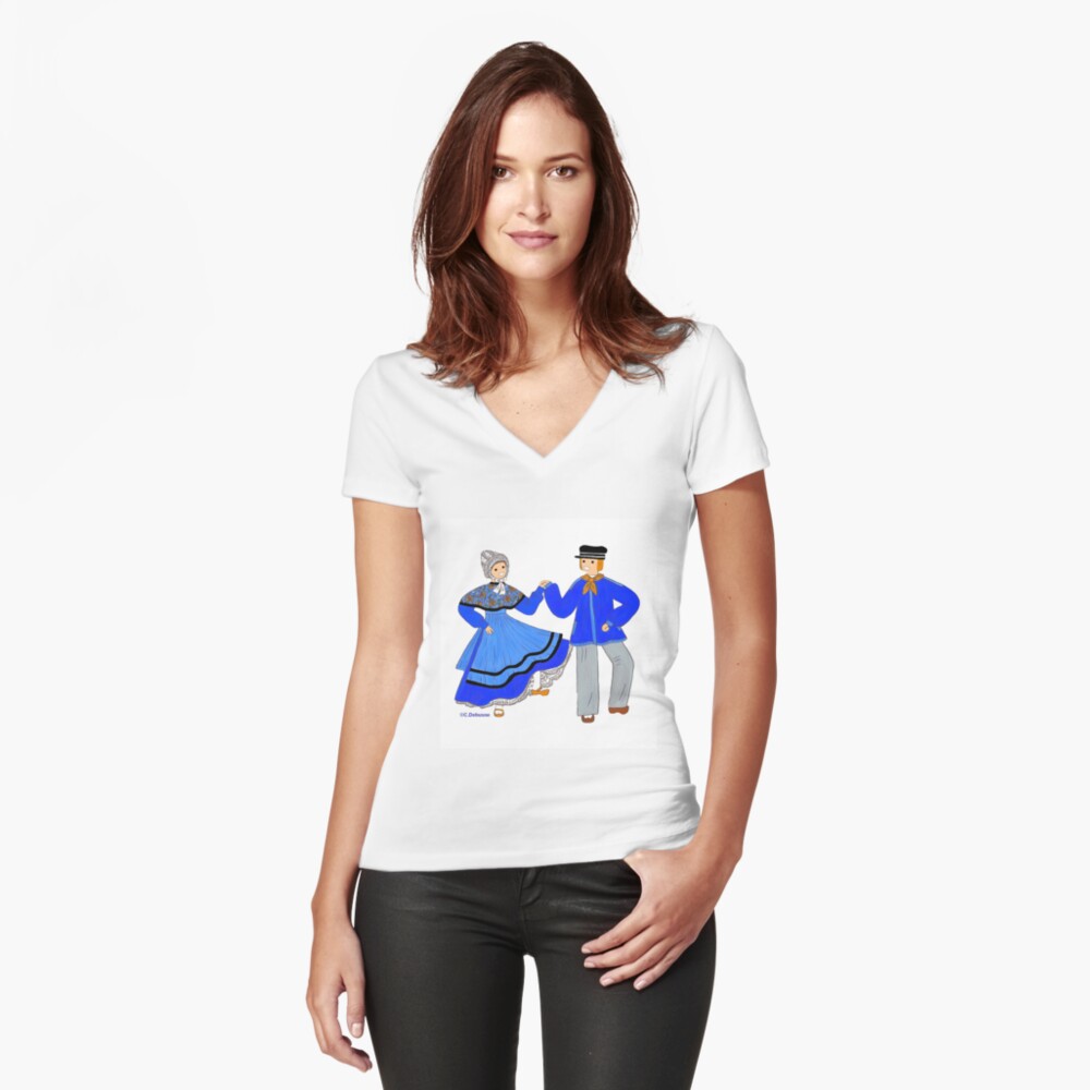 Item preview, Fitted V-Neck T-Shirt designed and sold by Folklore.