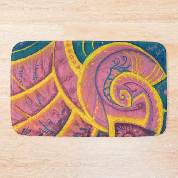 Item preview, Song of Seashell Abstract Pink Yellow Teal Turquoise designed and sold by Julia Khoroshikh.