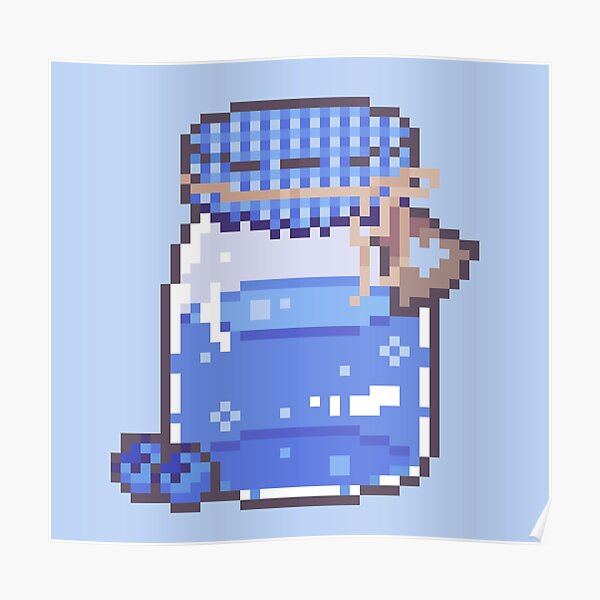 pic 8 Bit Blueberry Pixel Art redbubble
