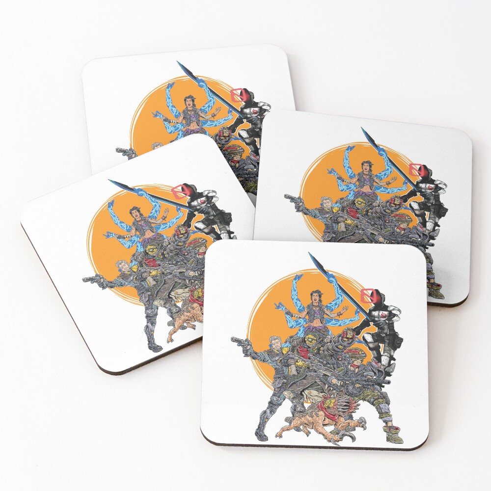 Borderlands 3 FL4K Beastmaster Amara Siren Moze Gunner Zane Operative Zer0 Assassin Guard Skag Operative Coasters (Set of 4)