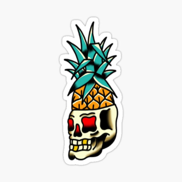 Premium Vector  Tropical pineapple skull