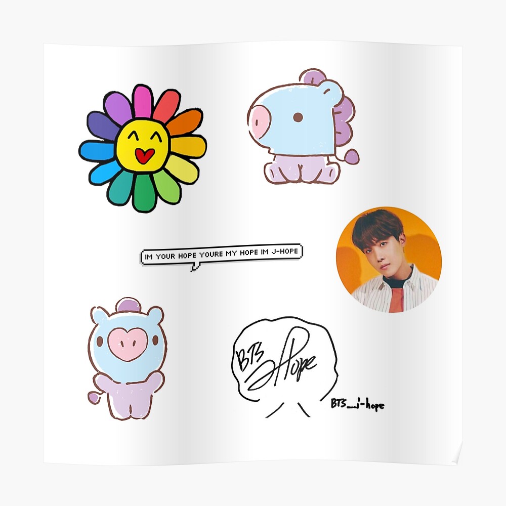 Bts J Hope Hobi Theme Sheet Sticker By Angelasun2624 Redbubble