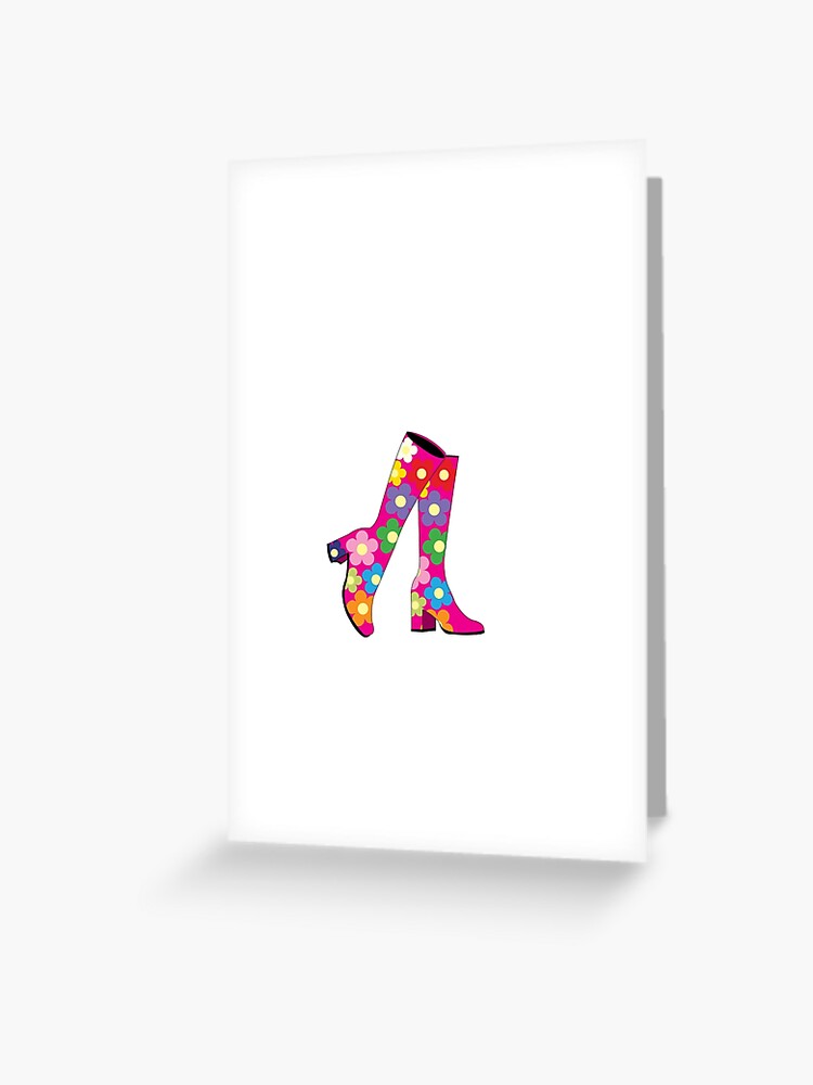 Gogo Boots Greeting Card By Mirabelgrace Redbubble