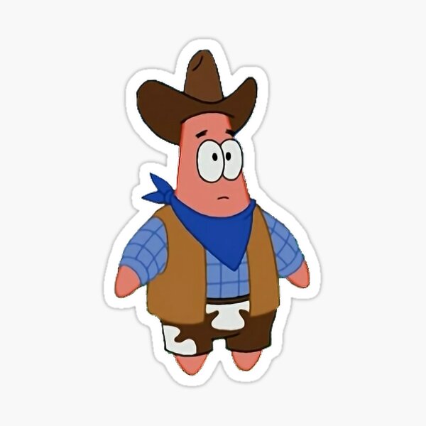 Patrick Star Cowboy Stickers | Redbubble