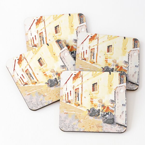 Item preview, L'Aquila: street with household goods designed and sold by Giuseppe Cocco.