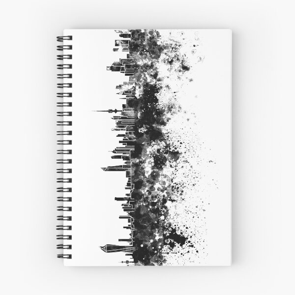 Item preview, Kuwait City skyline in black watercolor designed and sold by paulrommer.