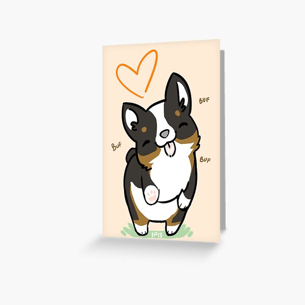 Epic Greeting Cards Single Pembroke Welsh Corgi on top of Louis Vuitton  Luggage Valentines Day Card