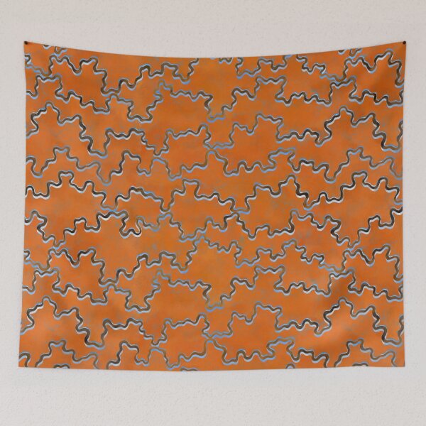 Item preview, brown wavy stripes over blue and brown designed and sold by Scott C. L. Hollingsworth.